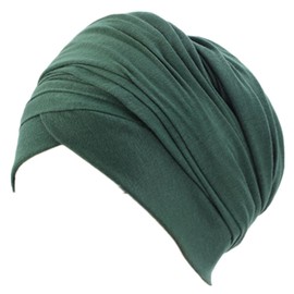 African Turban Head wraps for Women - Pre tied Soft Long Headscarf Shawl Hair Chemo Headwear Grate For Daily Use (Polyester, Army Green)