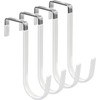 Gancho para Puerta Timotech Set de 4 Percheros Metálicos Blancos
