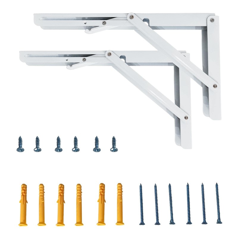 Folding Shelf Brackets 12 inch,Folding Brackets Heavy Duty Max.Load 410lb,DIY