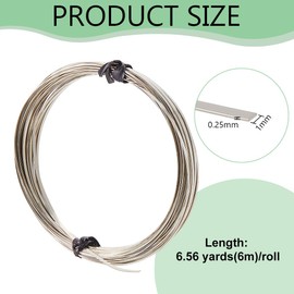 BENECREAT 19.69 Feet Copper Flat Bezel Wire, 0.03inch Wide Platinum Armature Craft Bezel Wire Wrap for Sculpting, Armature, Jewelry Making, 30 Gauge Thick