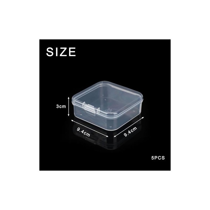 Aoktorkit 5PCS Square Transparent Plastic Organizer;9.4 * 9.4 * 3cm