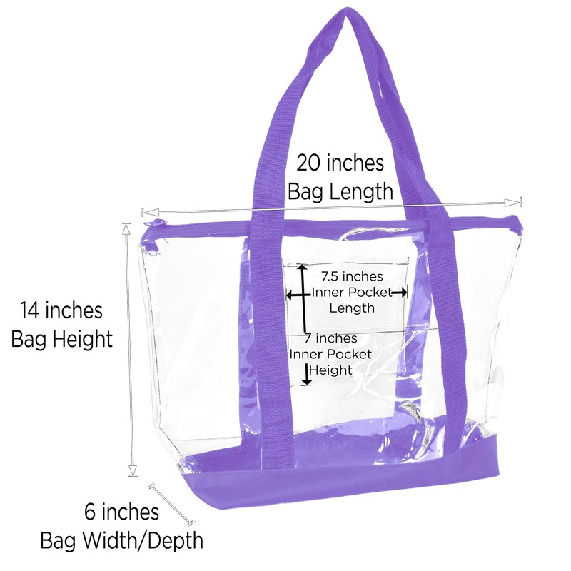 DALIX Clear Shopping Bag Security Work Tote Shoulder Bag Womens
