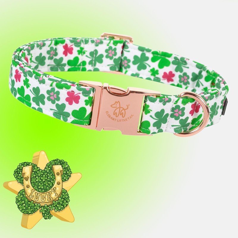Elegant little tail Elegant little tail Dog Collar, Green Clover