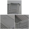 Dynko 6 pack Slim Plastic Storage Baskets, Grey and Clear