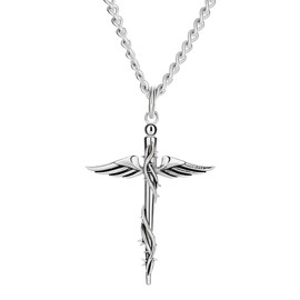 Shields of Strength Men's Medical Cross Necklace - Proverbs 17:22