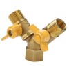 Brass Water Splitter Y Connector 2 Way Double Tap Hose