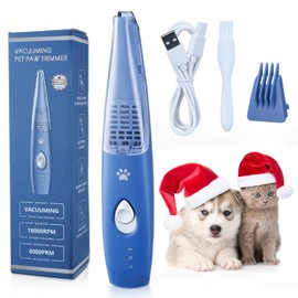 Founouly Dog Cat Home Hair Clipper Vacuum Portable Electric USB Rechargeable Pet Grooming Tools,Blue