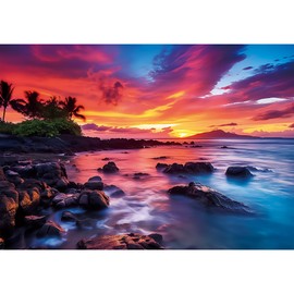 2000 Piece Jigsaw Puzzle for Adults – Maui Island Sunset Over Pacific Ocean, Challenging & Relaxing Puzzle Game, Glossy Recycled Paper, Great for Mindful Play & Gift (39 x 28 in)