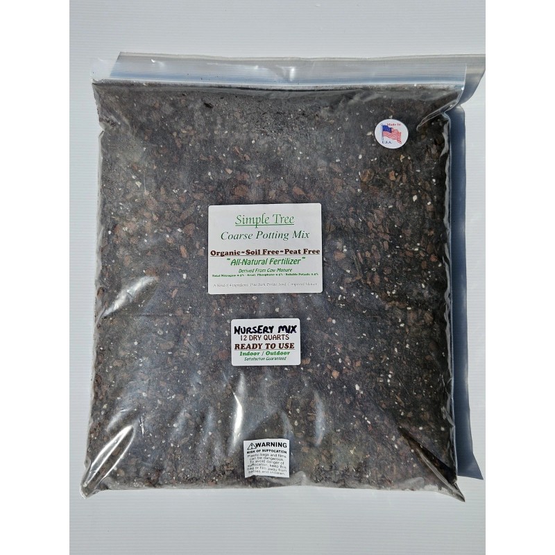 Simple Tree Fast Draining Mix, Indoor Outdoor, Organic, Soil-less, Peat-Free,