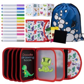 Erasable Drawing Pad, 8inch Plane Activities for Kids, Doodle Book for Kids 3 4 5 6 7 8 Year Old Boy Girl Birthday Gifts, 14 Pages for Magic Drawing with 12 Pens