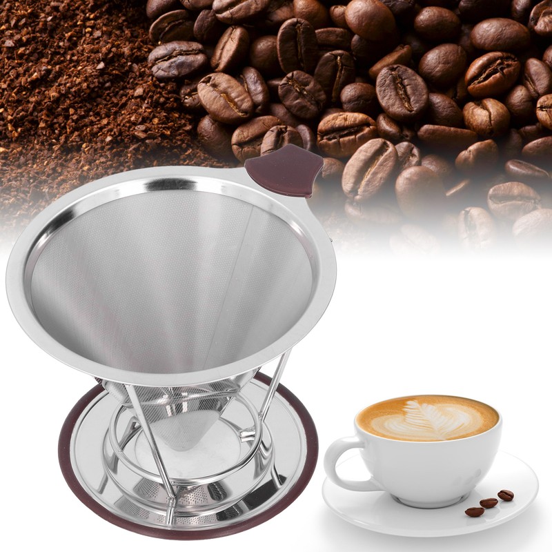 Reusable Coffee Dripper Stainless Steel Silicone Reusable Coffee Filter with