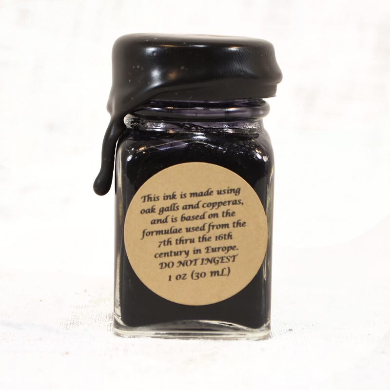 Historic Iron Gall Black Ink for dip pen, 1 oz