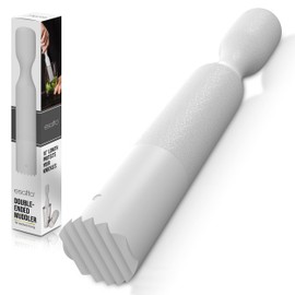Esatto Professional Bar Tool Muddler 25 CM (10 Inches) Ribbed – Made with ABS Plastic – Durable and Ribbed for Mashing Fruits, Berries, Sugar, Spices, and Herbs (White)