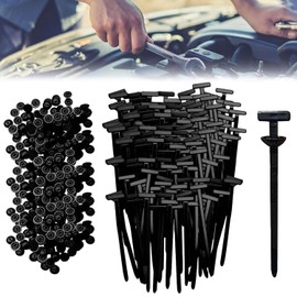 100PCS Nylon Universal Cable Tie Buckle – Heavy Duty Self-Locking Zip Ties Holder with Pin & Button Design, Plastic Cable Ties Tool Fasteners Car Body, UV Resistant Zipties for Car Daily Auto Fixing