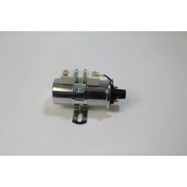 HRC High Output Ignition Coil 60K Volts 12V Canister With Ballast Resistor Chrome
