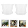 Kisangel 2sets Clear Orchid with Saucers of Gardening Nursery Pots