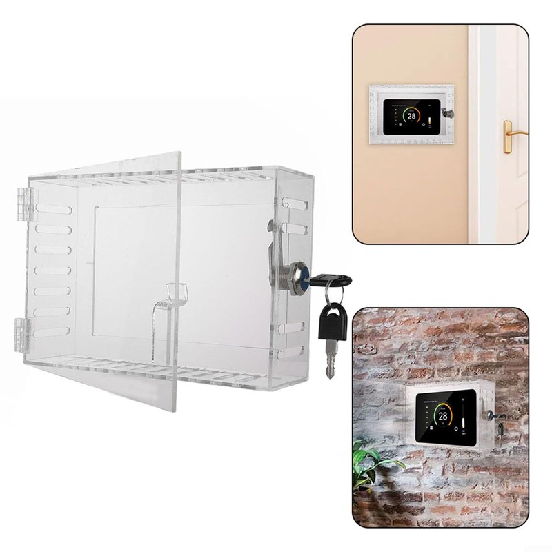 Universal Thermostat Lock Box with Key, Clear Box Guard Large