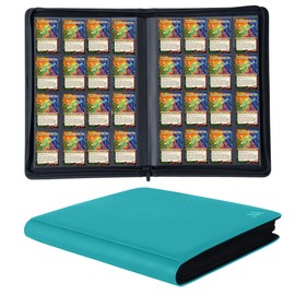 MORABTO Premium 1000+ Pockets Card Binder,16 Pockets Trading Card Binder Ringless Side Loading Trading Card Album Folder for TCG -Teal