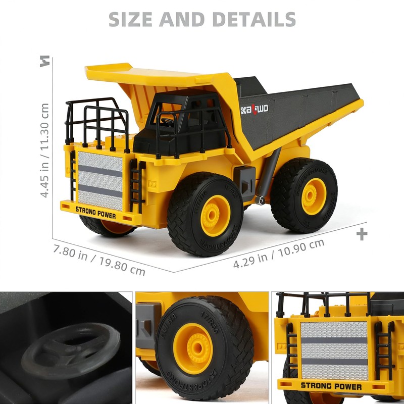 Remote Control Dump Truck for Kids Adults with 4 Battiries