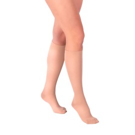 RIEMTEX Compression Stockings Class 1 CCL1 Support Stockings for Men and Women Closed Toe Black or Beige Classic Series 7111, beige