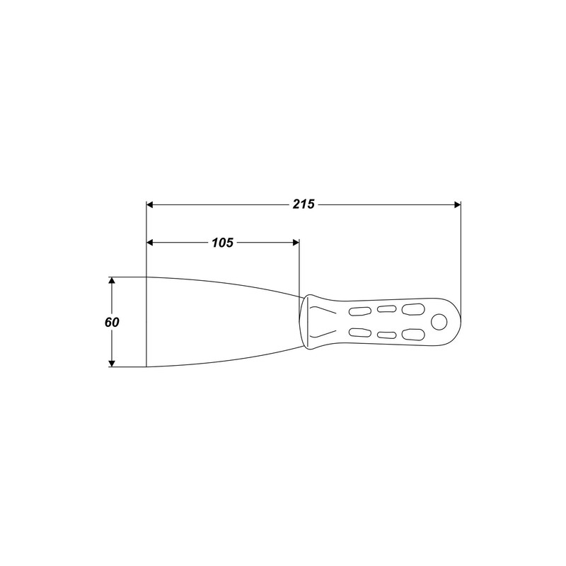 Painter's spatula (blade width 60 mm, total length 215 mm)