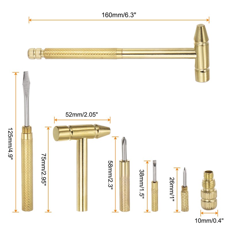sourcing map Set of 2 6 in 1 Mini Multifunctional
