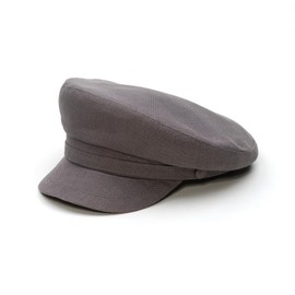 Sterkowski Pireus Summer Hat, 100% Linen Breton Hat for Men and Women, Lightweight Marine Cap, Mid-Grey, 59