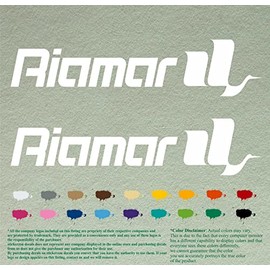 Pair of Riamar Boats Compatible Replacement Decals Vinyl Stickers Boat Outboard Motor Set of 2 (18", White 010)