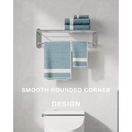 BATH EQUIPMENT FIXSEN 18 Inch Bathroom Towel Rack Towel Bar Towel Shelf Chrome Stainless Steel and Zinc Alloy Wall Mount 1pc for House Lavatory and Hotel