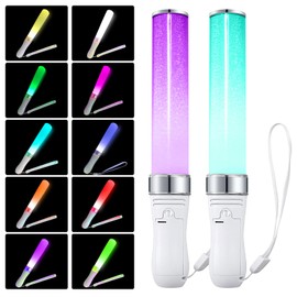 LED Light Sticks, Pack of 2 LED Light Sticks, Fibre Optic Glow Sticks, Party Accessories, 24 Colours, Switchable, LED Glow Sticks, Concert, Glow Sticks, Wedding, Colourful for Christmas, Party,