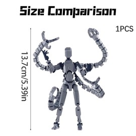 EujRcf T13 Action Figure, 3D Printed Dummy, Multi-Jointed Movable Robot Toys, Assembly Completed Dummy, Lucky T 13 Figures, Man Teens Gift for Game Lovers