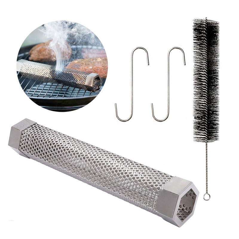 Pellet Smoker Tube Hexagonal Stainless Steel BBQ Pipe Outdoor Mesh