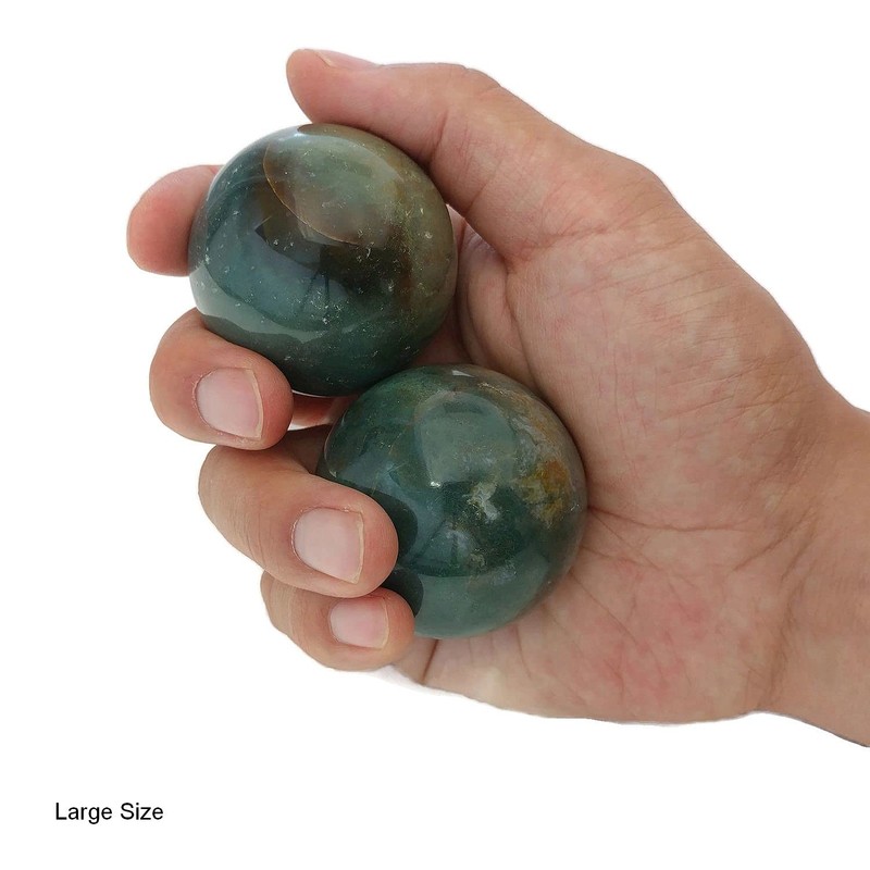 Top Chi Fancy Jasper Baoding Balls for Hand Therapy, Exercise,