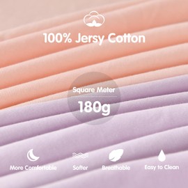 MEILA Bassinet Fitted Sheets Compatible with Chicco LullaGo Anywhere Portable | LE Bassinet, 100% Jersey Cotton Beside Bassinet Sheet for Baby Girl, Pack of 2, 32x16 (Light Pink+Lilac)