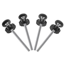 4Pcs Universal Baby Gate Threaded Spindle Rod, M8 (8mm) Replacement Bolt Part for Baby & Pet Pressure Mounted Safety Gates, Extra Long Baby Tension Gate Extender (Black)