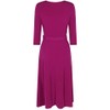 Bon Rosy Women's #MadeInUSA 3/4 Sleeve Faux Wrap Midi Dress