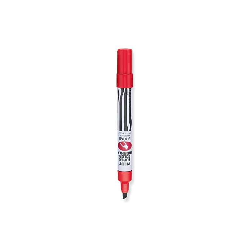 Pilot SC-B, Marcador, Tinta Permanente Rojo, Cincel, Rellenable, Doce Piezas