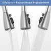 WOWOW Kitchen Faucet Head Replacement Brushed Nickel, 3 Function Pull