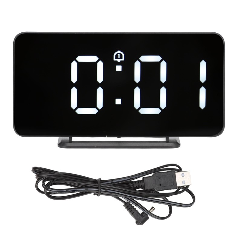 Digital Mirror Alarm Clock 5V Double Alarm Snooze Function LED