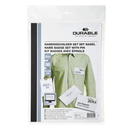 Durable Name Badge Set with Pin 54 x 90 mm (Pack of 20)