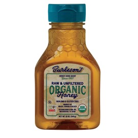 Burleson's Organic Raw Unfiltered Honey, Non GMO & Gluten Free Pure Honey 6 Bottles 12 oz