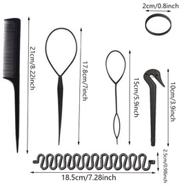 1000 pcs Small Elastic Hair Bands Elastics kids Rubber Band Ties Topsy Tail Tools Ponytail Maker Clip Cutter Remover Pony Pick for Wedding Hairstyle and Toddlers Baby Girls Accessories（Black）