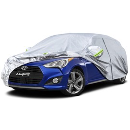 Kaugung Kaugung 6 Layers Hatchback Car Cover Custom Fit Hyundai Veloster from 2011 to 2025, Waterproof Car Cover All Weather for Automobiles Outdoor Indoor with Zipper Door, Sun Rain Dust Snow Protection.