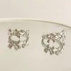 Harry and Henry 3Pcs Bow Rings for Women Silver Ribbon