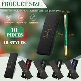 PerKoop 10 Pcs Thank You Gifts Inspirational Ballpoint Pens with Gift Boxes Bulk Appreciation Party Favors Christmas Gifts for Employee Coworker Team Clergy Friends Office Supplies(Colorful,Mixed)