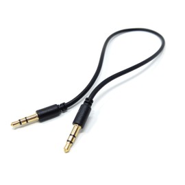 DRUT 30cm short 3.5mm Stereo Audio Jack Plug to Plug, Male to Male AUX, Slim Flexible Lead Cable 1ft Black