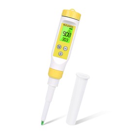 Homcoice pH Meter for Food, Digital Puncture pH Tester, High Precision pH Meter with Backlit LCD Display and ATC for Food, Semi-Solid, Soft Soils and Water