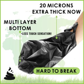 Ultra Thick RockRhino Dog Poop Bags - ECO Heavy Duty, Multi-Layer Bottom, 0% Plastic, 100% Home Compostable, Mint-Scented, Easy Open Tie Handles, Glove-Like Fit - 120 Bags