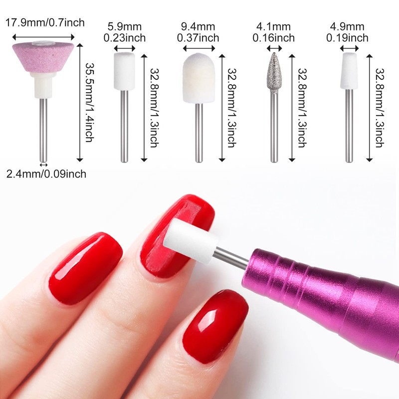 PAGOW 15 Pcs Nail File Replacement Head Refills Set for