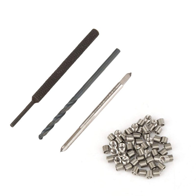 50pcs M2.5x2D Stainless Steel Spiral Wire Thread Repair Tool Kit